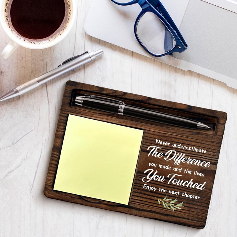 YGBF Coworker Gifts for Women Men Retirement New Job Going Away Leaving Gifts for Coworker Boss Leader Friends, Never Underestimate The Difference You Made Sticky Note Holder - Image 4